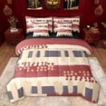 thumbnail image 1 of Feelyou Teens Vintage Abstract Bedding Comforter Set 7pcs, Fashion Polkadots Stripes King Bedding Sets, Bruch Artwork Reversible Bed Sheets, Luxury Bedroom Decor, 1 of 8
