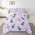 thumbnail image 1 of Feelyou Teens Winter Snowman Queen Comforter Set, Dreamy Fairy Tale Bedding Sets, Christmas Dots Tree Reversible Bedding Comforter Set, Breathable Home Decor, 3-Piece, 1 of 8