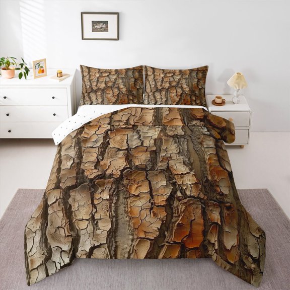 Feelyou Tree Branches Men Twin Comforter Sets, Countryside Plant Bedding Set, 2pcs