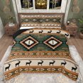 thumbnail image 1 of Feelyou Triangle Aztec Women Full Size Comforter Sets, Hippie Deer Animal Bedding Comforter Set, Western Cowgirl Cowboy Reversible Bedding Sets, Luxury Bedroom Decor, 3 Pieces, 1 of 8