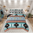 thumbnail image 1 of Feelyou Tribal Aztec Adult Bedding Comforter Set, Grey Cyan Triangle Geometric Twin Comforter Sets, Hippie Sheep Skeleton Reversible Bedding Set, Luxury Bedroom Decor, 2 Pieces, 1 of 8