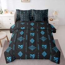Feelyou Tribal Aztec Damask Twin Bedding Sets 7pcs, Western Boho Skeleton Comforter Set