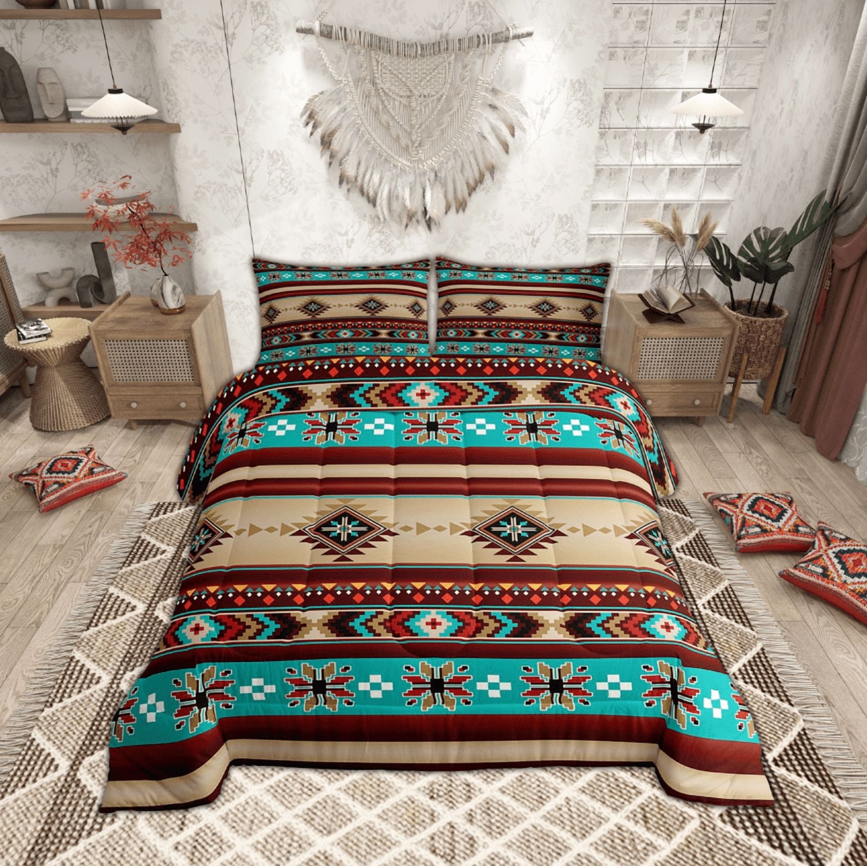 Feelyou Tribal Aztec Full Size Comforter Sets for Adult, Western ...