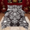 thumbnail image 1 of Feelyou Tribal Brown Damask Bedding Comforter Set for Women, Gothic Hippie Skeleton Twin Comforter Sets, Retro Bohemian Style Reversible Bedding Set, Lightweight Room Decor, 2-Piece, 1 of 8