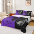 thumbnail image 1 of Feelyou Tribal Butterfly Animal Bed Sheets, Psychedelic Stars Galaxy King Sheets, Black Purple Sheet Set, Breathable Home Decor, 4 Pieces, 1 of 7