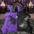 thumbnail image 1 of Feelyou Tribal Butterfly Animal Twin Bedding Sets 7-Piece, Psychedelic Stars Galaxy Bedding Comforter Set, Black Purple Reversible Sheet Sets, Breathable Home Decor, 1 of 8