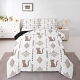 thumbnail image 1 of Feelyou Tribal Cat Kitten Twin Comforter Sets, Western Damask Flower Bedding Set, 2pcs, 1 of 8