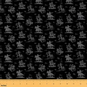 Feelyou Tribal Horse Animal Child Fabric by the Yard 2 Yards, Cowboy Cowgirl Sewing Fabric, Southwestern Home Decor Fabric by the Yard, Luxury Bedroom Decor
