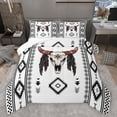 thumbnail image 1 of Feelyou Tribal Sheep Skeleton Full Size Comforter Sets, Bohemian Western Aztec Bedding Comforter Set, Vintage Fashion Theme Reversible Bedding Sets, Breathable Home Decor, 3 Pieces, 1 of 8