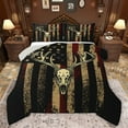 thumbnail image 1 of Feelyou Tribal Sheep Skull Queen Comforter Set for Boys, Retro American Flag Bedding Sets, Southwestern Reversible Bedding Comforter Set, Microfiber Bedroom Decor, 3pcs, 1 of 8