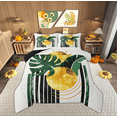 thumbnail image 1 of Feelyou Tropic Palm Botanical Bedding Comforter Set, Geometric Abstract Stripe Twin Comforter Sets, Teen Kid Adult Reversible Bedding Set, Microfiber Bedroom Decor, 2pcs, 1 of 8