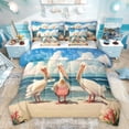thumbnail image 1 of Feelyou Tropic Pelicans Twin Bedding Sets 7-Piece, Summer Holiday Bedding Comforter Set, 1 of 8