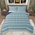 thumbnail image 1 of Feelyou Turquoise Line Abstract Queen Comforter Set, Square Rectangle Bedding Set, 3pcs, 1 of 8