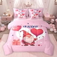 thumbnail image 1 of Feelyou Valentine's Day Gnome Bedding Comforter Set 7pcs, Love Heart Balloon Queen Bedding Sets, Teens Kids Girls Women Reversible Queen Sheet Sets, Luxury Bedroom Decor, 1 of 7
