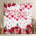 thumbnail image 1 of Feelyou Valentines Day Rose Curtains Pack of 2 (42x84 Each), Love Heart Curtains Blackout, 1 of 6