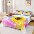 thumbnail image 1 of Feelyou Vibrant Yellow Sunflower Full Size Sheets, Boho Damask Flower Print Bed Sheets, Rustic Farmhouse Sheet Sets, Microfiber Bedroom Decor, 4 Pieces, 1 of 7