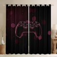 thumbnail image 1 of Feelyou Video Gaming Lover Curtains Pack of 2 (42x84 Each) for Teen, Dark Red Game Console Curtains Blackout, Neon Geometric Bedroom Curtains, Blackout Curtains Room Decor, 1 of 6