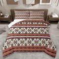 thumbnail image 1 of Feelyou Vintage Aztec Triangle Full Size Comforter Sets for Women, Brown Abstract Ombre Bedding Comforter Set, Western Bohemian Style Reversible Bedding Sets, Breathable Home Decor, 3pcs, 1 of 8