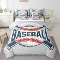 thumbnail image 1 of Feelyou Vintage Baseball Player Bedding Comforter Set 7 Pieces, American Sports Full Bedding Set, Teens Boys Girls Kids Fitted Sheet Flat Sheet, Ultra Soft Home Decor, 1 of 7