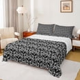 thumbnail image 1 of Feelyou Vintage Black Damask Full Size Sheets, Boho Gothic Skull Bed Sheets, 4 Pieces, 1 of 7