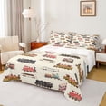 thumbnail image 1 of Feelyou Vintage Cartoon Train Bed Sheets, Steam Engine Vehicle King Sheets, Teens Kids Boys Girls Sheet Set, Microfiber Bedroom Decor, 4-Piece, 1 of 7