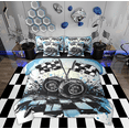 thumbnail image 1 of Feelyou Vintage Checkered Flag Twin Bedding Sets 7-Piece, Modern Sports Car Bedding Comforter Set, Teen Boy Girl Kid Reversible Sheet Sets, Lightweight Room Decor, 1 of 7