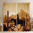 thumbnail image 1 of Feelyou Vintage Cowboy Cowgirl Blackout Curtains Set of 2 (52x84 Each), Rustic Horse Animal Window Curtains, Hippie Western Style Curtains and Drapes, Living Room Curtains Decor, 1 of 6