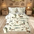 thumbnail image 1 of Feelyou Vintage Fishing Wildlife Bedding Comforter Set for Men Women, Deer Duck Bass Lake Forest Full Bedding Set, Beige Brown, Grey Reversible, 7 Pieces, 1 of 7