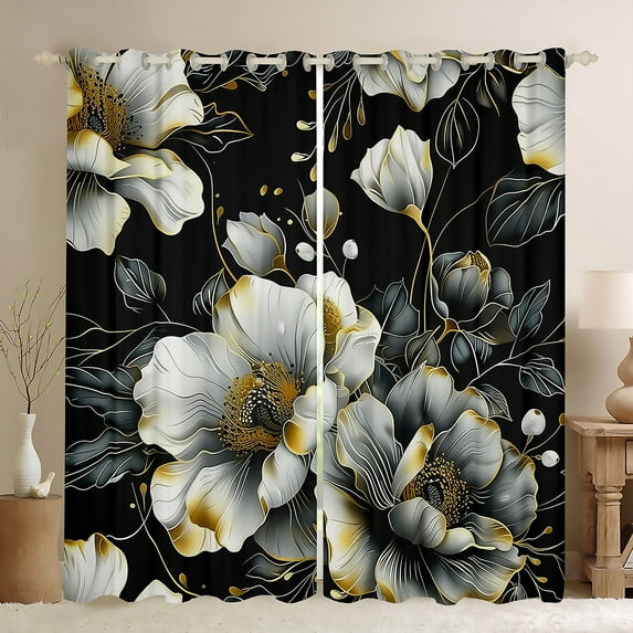 Feelyou Vintage French Floral Blackout Curtains Set of 2 (52x84 Each), Rustic Farmhouse Window Curtains, Southwestern Curtains and Drapes, Blackout Curtains Home Decor