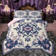 thumbnail image 1 of Feelyou Vintage Hippie Damask Queen Comforter Set, Boho Blue Flower Floral Bedding Sets, Southwestern Style Reversible Bedding Comforter Set, Ultra Soft Bedroom Decor, 3 Pieces, 1 of 8