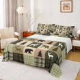 thumbnail image 1 of Feelyou Vintage Lodge Cabin Bed Sheets, Jungle Bear Deer Animal King Sheets, Western Countryside Sheet Set, Green Breathable Home Decor, 4 Pieces, 1 of 7