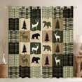 thumbnail image 1 of Feelyou Vintage Lodge Cabin Black Out Curtains, Jungle Bear Deer Animal Curtains Pack of 2 (42x63 Each), Western Countryside Bedroom Curtains, Green Living Room Curtains Decor, 1 of 6