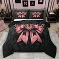 thumbnail image 1 of Feelyou Vintage Pink Bowknot Bedding Comforter Set for Women, Tribal Damask Flower Twin Comforter Sets, Wester Old Fashion Reversible Bedding Set, Breathable Home Decor, 2pcs, 1 of 9