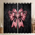 thumbnail image 1 of Feelyou Vintage Pink Bowknot Black Out Curtains for Women, Tribal Damask Flower Curtains Pack of 2 (42x63 Each), Wester Old Fashion Bedroom Curtains, Living Room Curtains Decor, 1 of 7