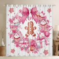 thumbnail image 1 of Feelyou Vintage Pink Bowknot Curtains Pack of 2 (42x84 Each) for Girls, Romantic Christmas Rose Curtains Blackout, Winter Stars Snowflake Bedroom Curtains, Curtains and Drapes Home Decor, 1 of 6