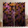 thumbnail image 1 of Feelyou Vintage Pixelate Miner Blackout Curtains Set of 2 (52x84 Each), Honeycomb Square Window Curtains, Chic Lattice Abstract Curtains and Drapes, Blackout Curtains Room Decor, 1 of 6