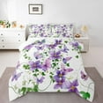 thumbnail image 1 of Feelyou Vintage Rustic Flower Queen Comforter Set, Purple Romantic Butterfly Bedding Sets, Western Countryside Reversible Bedding Comforter Set, Luxury Bedroom Decor, 3pcs, 1 of 8