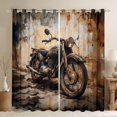 thumbnail image 1 of Feelyou Vintage Rustic Motorcycle Blackout Curtains Set of 2 (52x84 Each), Farmhouse Vehicle Window Curtains, Brown Retro Watercolor Curtains and Drapes, Black Out Curtains Decor, 1 of 6