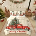 thumbnail image 1 of Feelyou Vintage Rustic Truck Bedding Comforter Set 7pcs, Christmas Tree Gift King Bedding Sets, Winter Snowflake Reversible Bed Sheets, Ultra Soft Home Decor, 1 of 7
