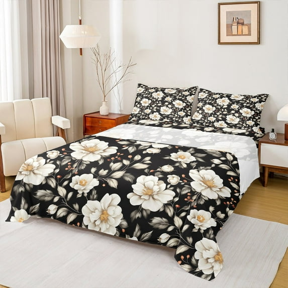 Feelyou Vintage Western Floral Bed Sheets, Rustic Farmhouse King Sheets, Teen Child Kid Adult Sheet Set, Breathable Home Decor, 4pcs