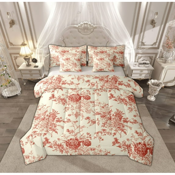 Feelyou Vintage Western Floral Bedding Comforter Set 7-Piece, Rustic Farmhouse King Bedding Sets, Teen Child Kid Adult Reversible Bed Sheets, Ultra Soft Home Decor