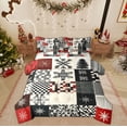 thumbnail image 1 of Feelyou Vintage Xmas Plaid Twin Bedding Sets 7-Piece, Winter Snowflake Bedding Comforter Set, Christmas Patchwork Reversible Sheet Sets, Breathable Home Decor, 1 of 7