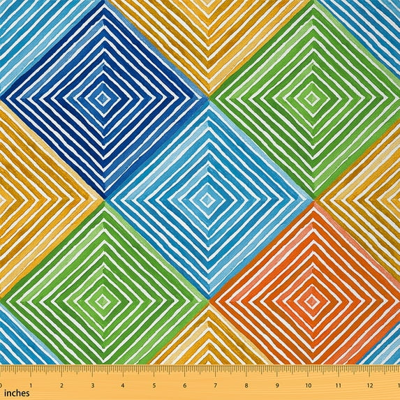 Feelyou Watercolor Artwork Fabric by the Yard 2 Yards, Abstract Geometric Room Decor Fabric by the Yard, Chic Fashion Fabric for Sewing, Super Cozy Room Decor