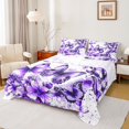thumbnail image 1 of Feelyou Watercolor Butterfly Twin Sheet Sets for Women, Purple Flower Floral Twin Fitted Sheet, Chic Artwork Splash Flat Sheet, Microfiber Bedroom Decor, 3pcs, 1 of 7