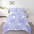 thumbnail image 1 of Feelyou Watercolor Flower Teens Bedding Comforter Set, Purple Blossoms Floral Twin Comforter Sets, Kawaii Princess Cartoon Reversible Bedding Set, Lightweight Room Decor, 2-Piece, 1 of 8