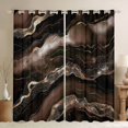 thumbnail image 1 of Feelyou Watercolor Marble Women Black Out Curtains, Luxury Marbling Brown Curtains Pack of 2 (42x63 Each), Old Fashion Abstract Bedroom Curtains, Living Room Curtains Decor, 1 of 6