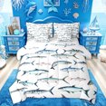 thumbnail image 1 of Feelyou Watercolor Sea Fish Twin Bedding Sets for Kids Boys Girls, Coastal Animal Bedding Comforter Set, White Blue, Reversible, 7 Pieces, 1 of 7