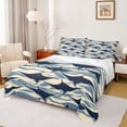 thumbnail image 1 of Feelyou Wave Ocean Fish Full Size Sheets for Boys Girls, Tropical Beach Underwater Bed Sheets, Navy Beige, 4 Pieces, 1 of 5