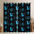 thumbnail image 1 of Feelyou Western Aztec Damask Curtains Pack of 2 (42x84 Each), Boho Cat Curtains Blackout, 1 of 6