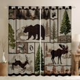 thumbnail image 1 of Feelyou Bear Deer 2-Pack Blackout Curtains (52x84), Vintage Patchwork Farmhouse Decor, 1 of 6